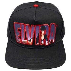 Elvira Lay Down Logo Mud Flap Girl Black Red Mesh Trucker Hat Snapback Cap NWT
